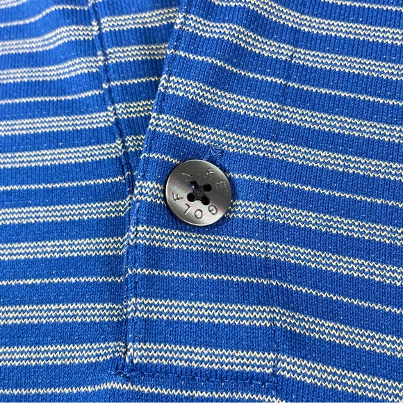 Men's Nike Fit-Dry Polyester/Nylon Blend Blue‎ & Grey Striped Polo XXL - Picture 5 of 8